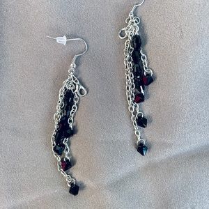 Swarovski Beads and Chain Drop Earrings